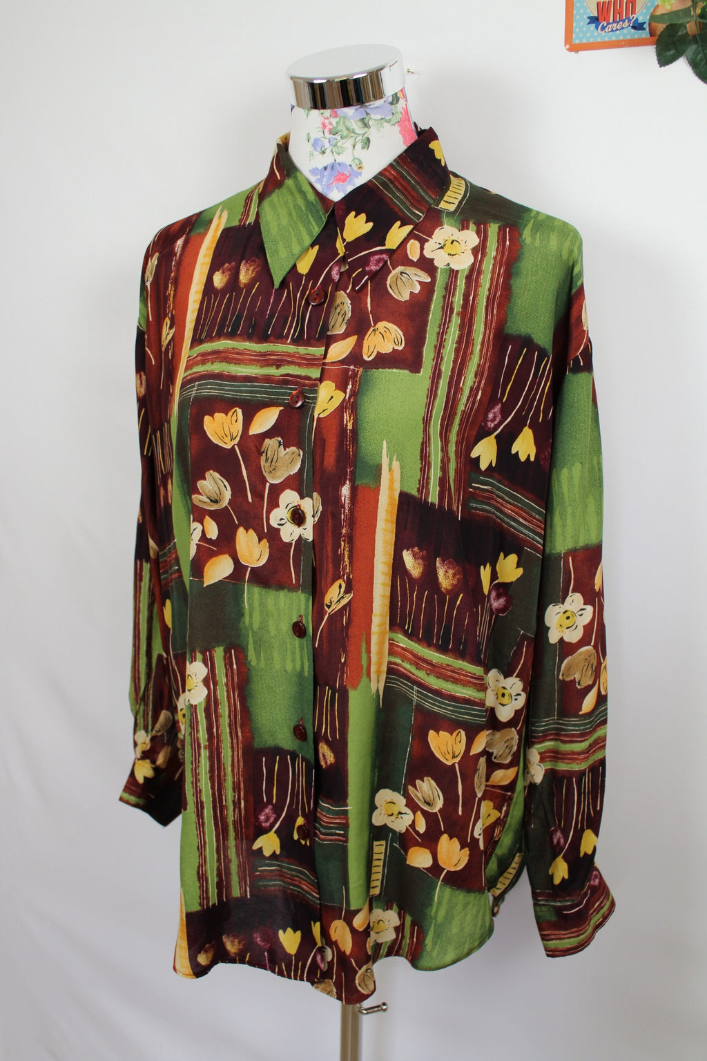 🌸Chemise vintage automnale Sandra B. Fleurie chic🍒