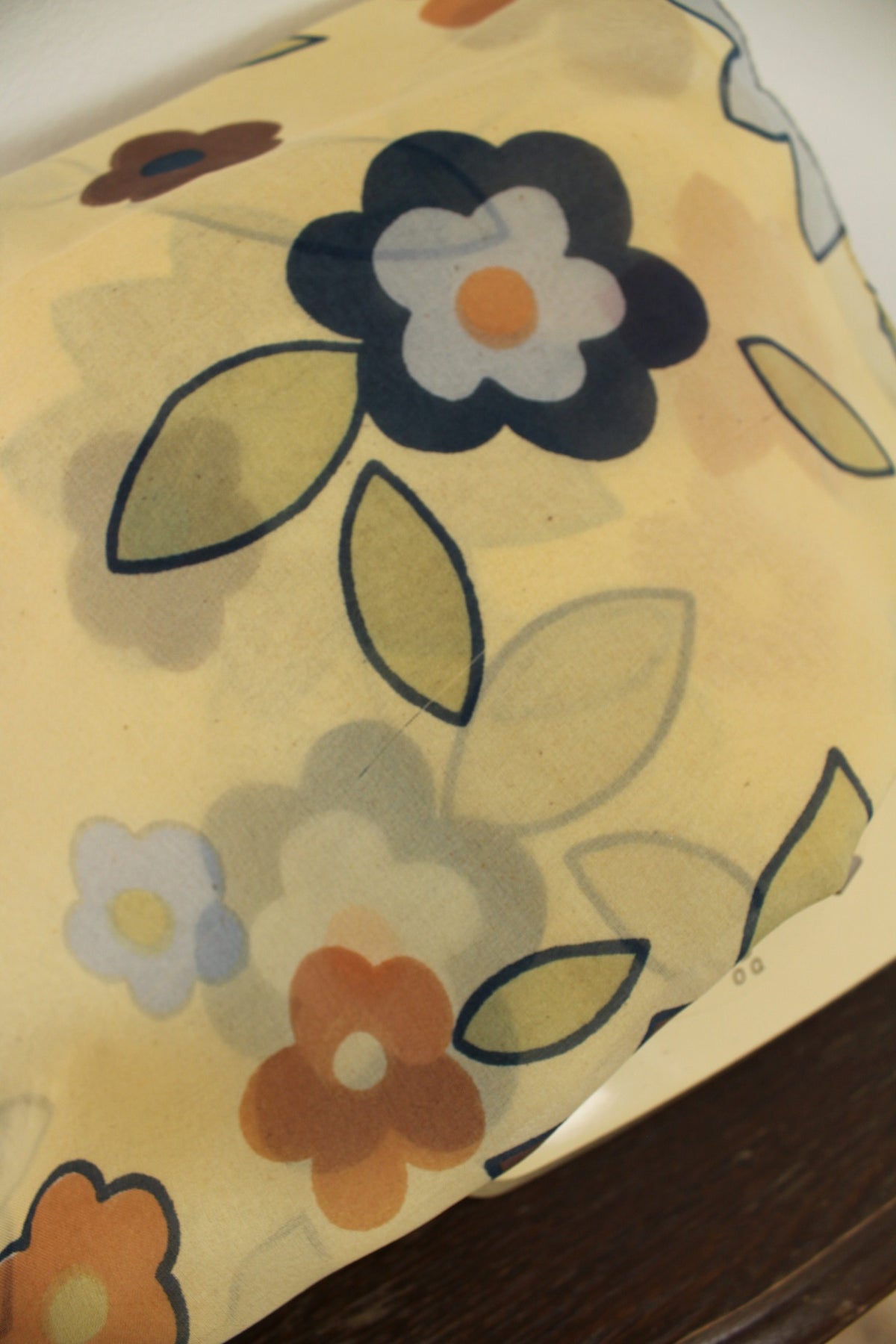 🌸🍒Foulard vintage années 80/90 fleurs géométriques XXL🍒🌸