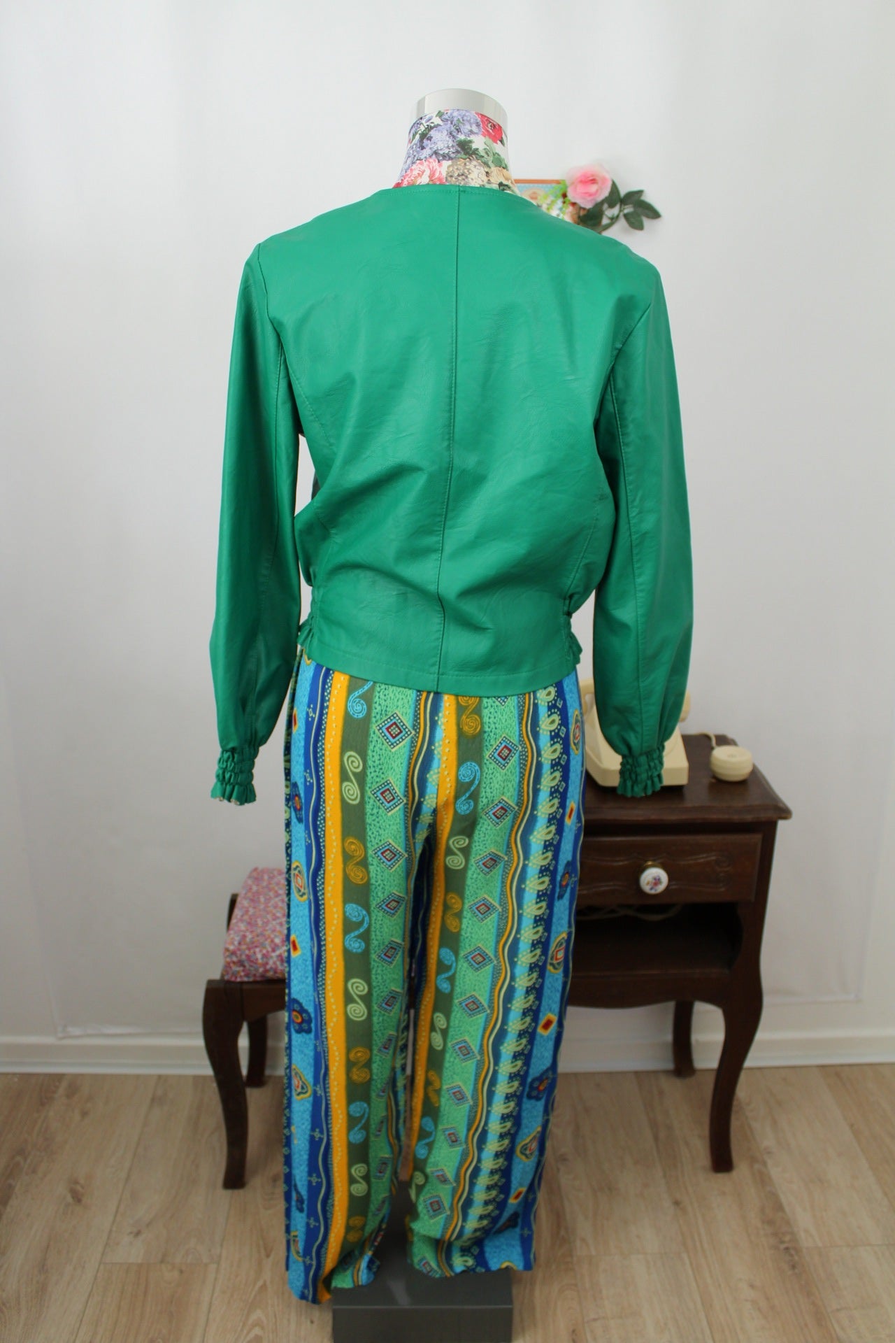 🌸🍒Veste vintage 90/2000's vert pep's & manches froncées made in Italy - Taille 38🍒🌸