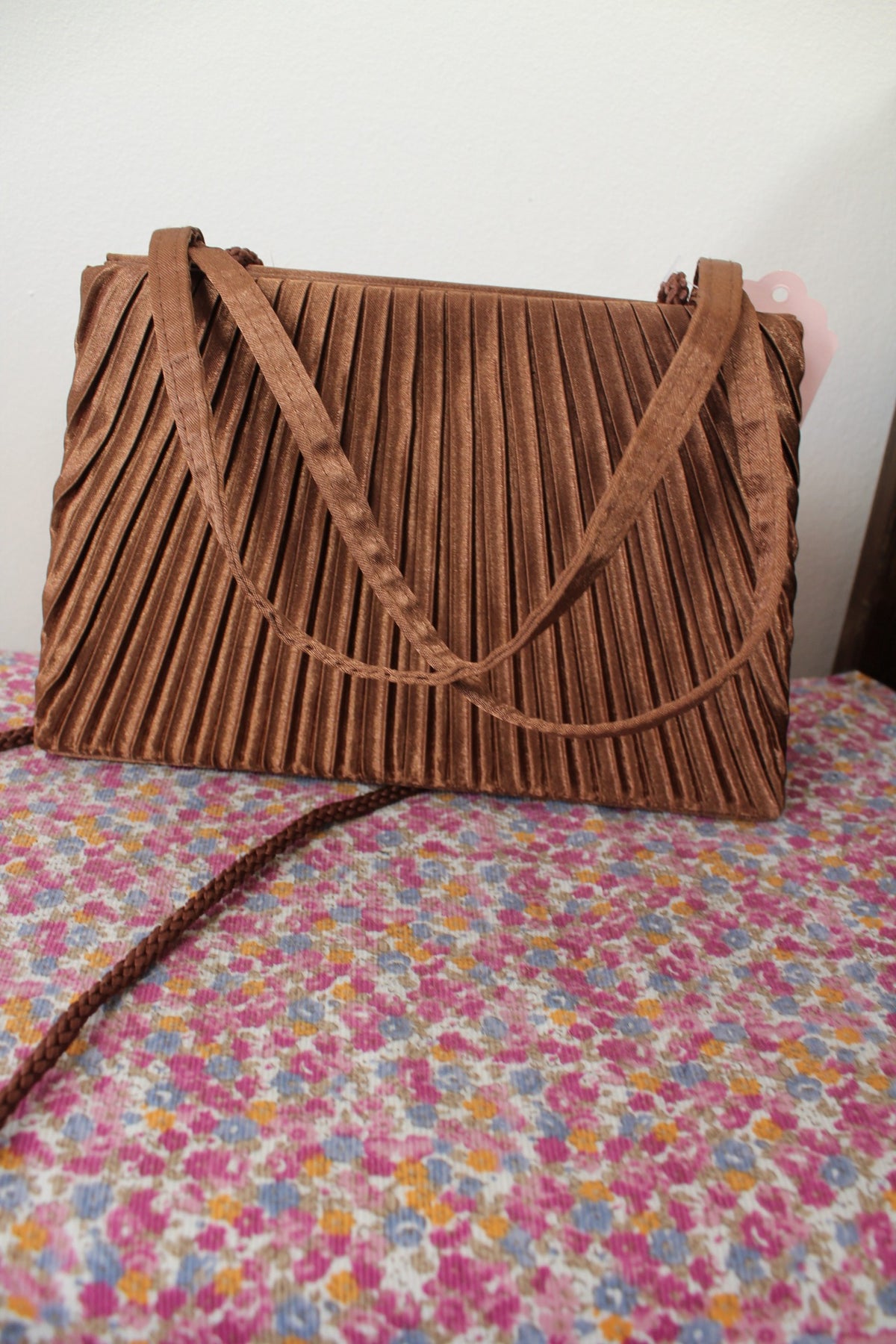 🌸🍒Sac rétro bronze plissé style pin-up chic🍒🌸