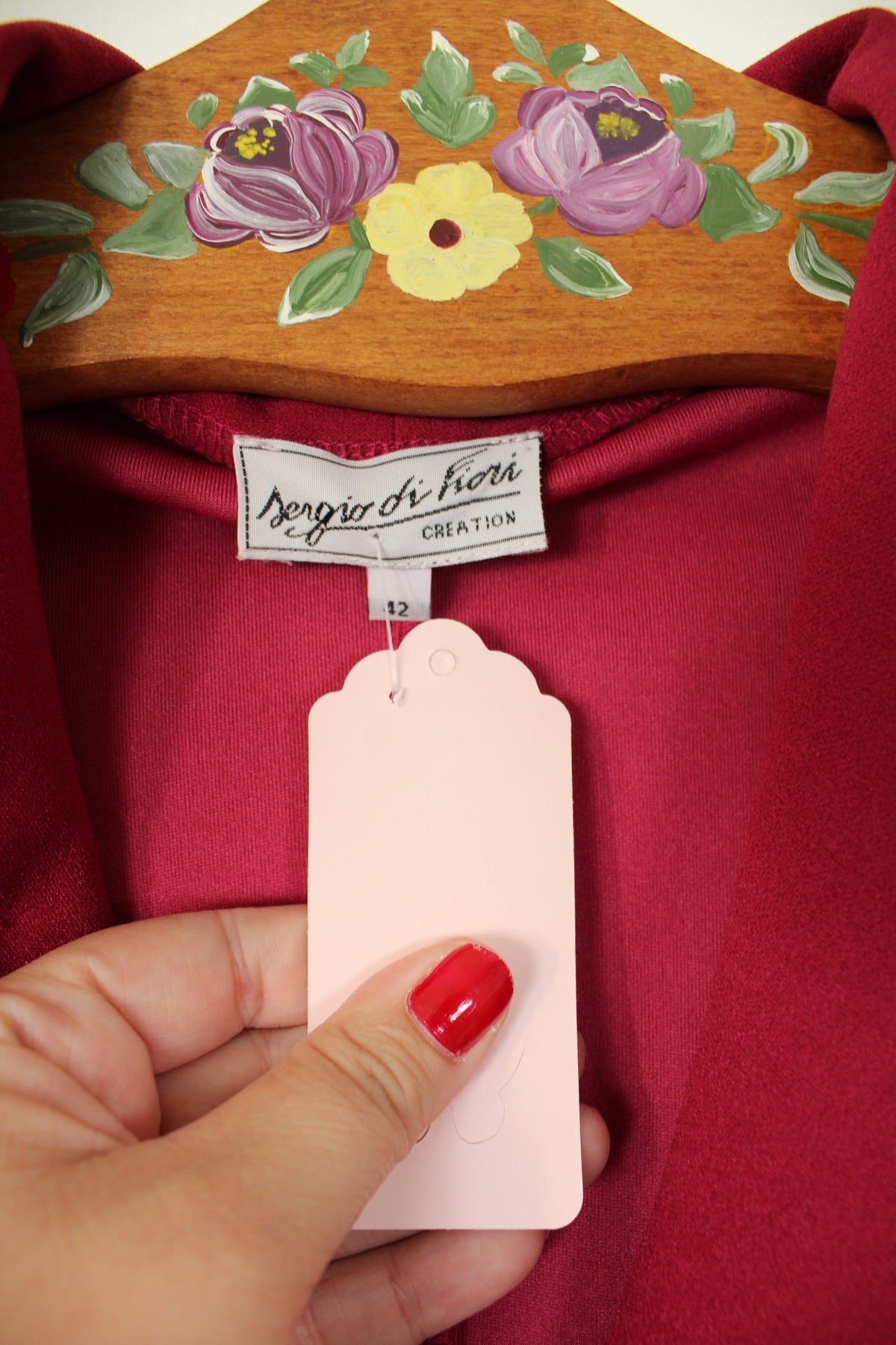 Robe pin-up années 80/90 bordeaux pourpre Sergio Di Fiori - Taille 40/42