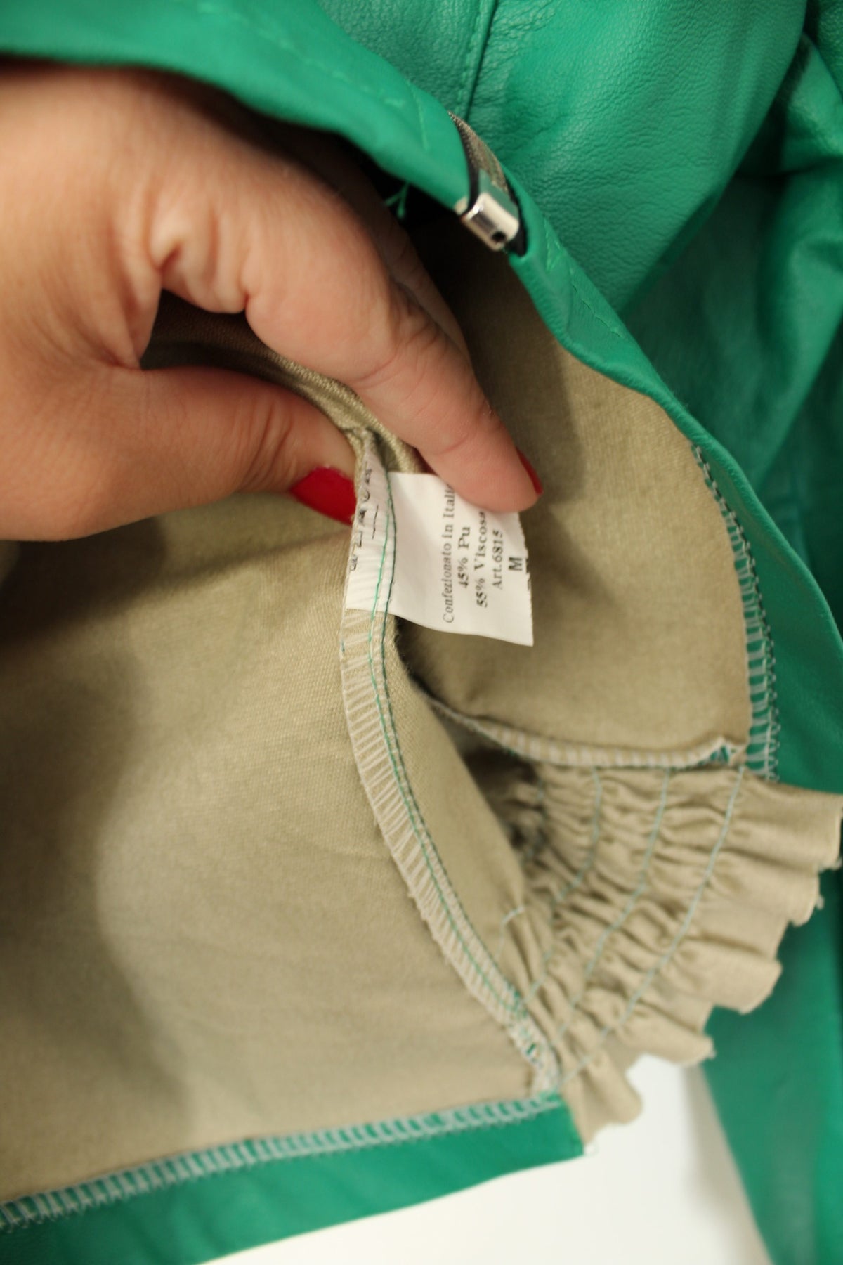Veste vintage années 90/2000 vert pep's & manches froncées made in Italy - Taille 38