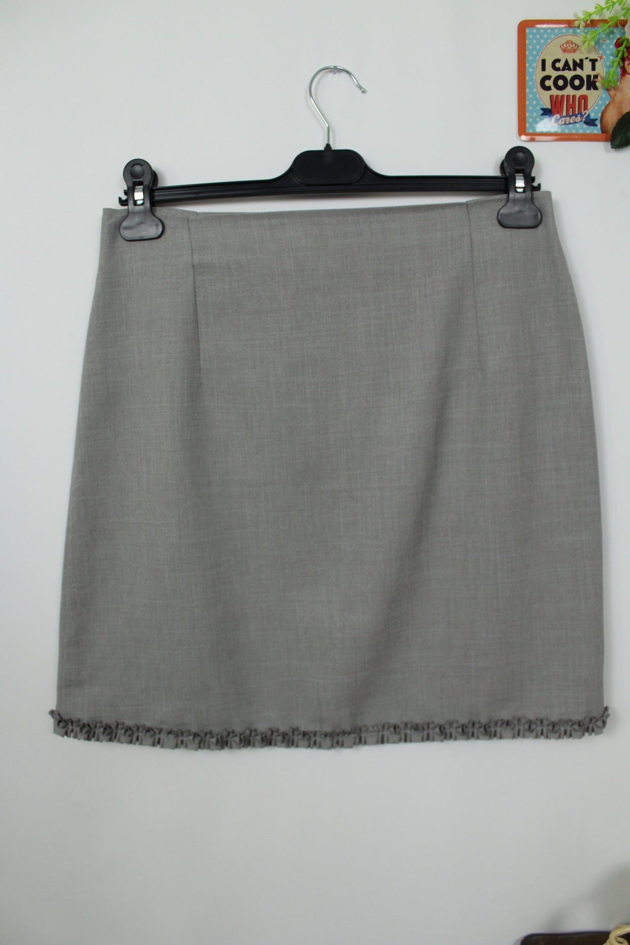 🌸🍒Jupe vintage 90's grise frise froufrou - Taille 38🍒🌸