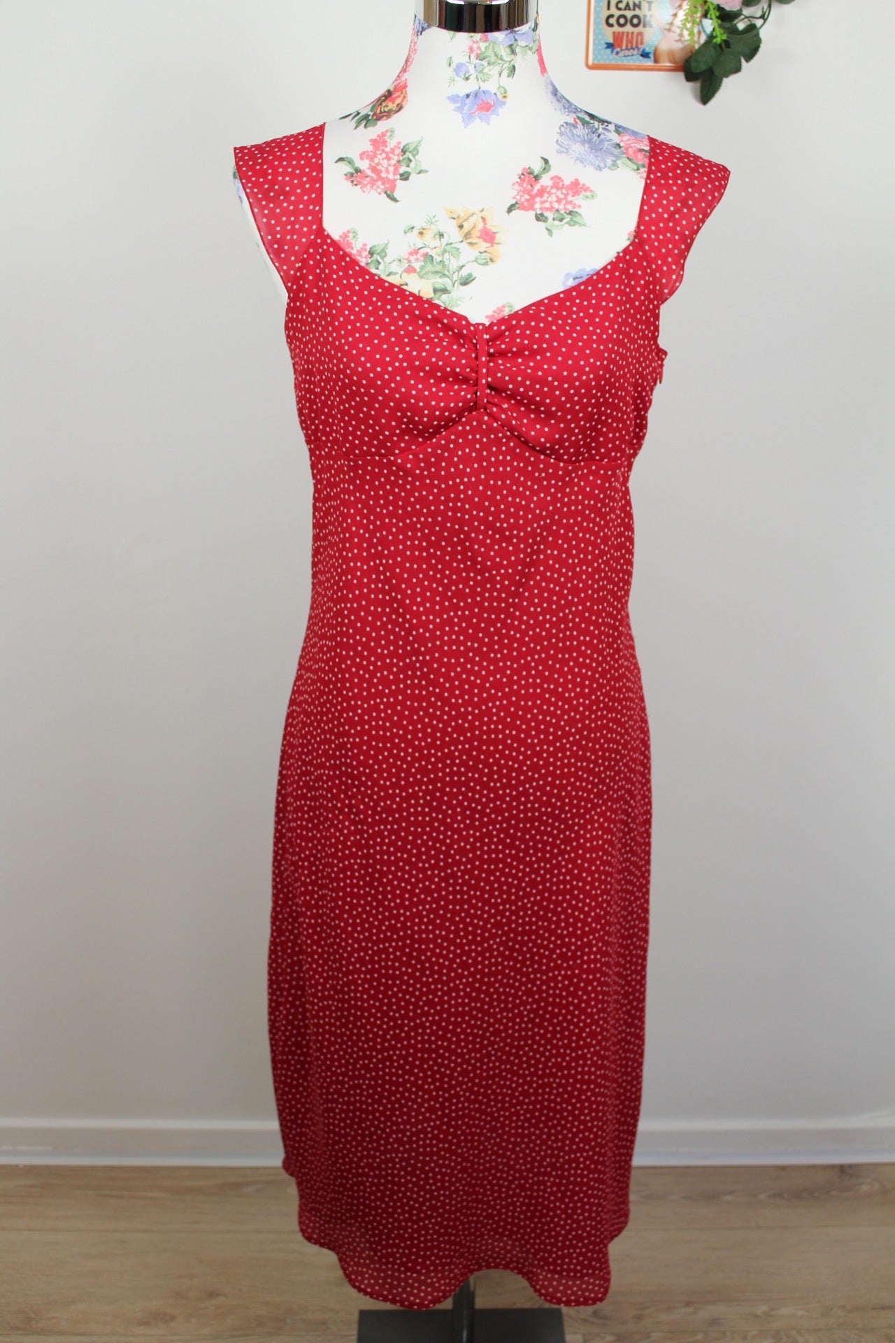 🌸Robe pin-up vintage 90's C&A Yessica - rouge à pois blancs chic 🍒