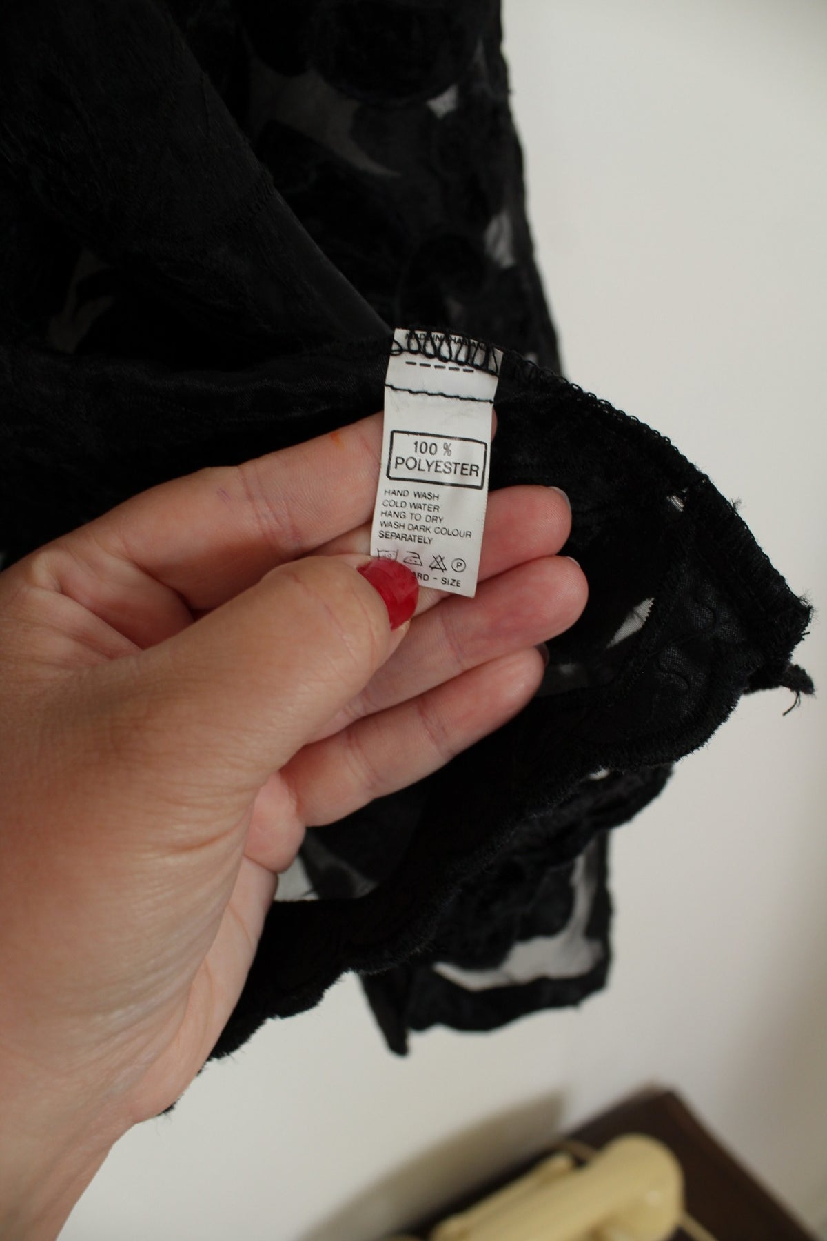 Cardigan noir transparent vintage années 80 dentelle fleurie baroque dark romantique gothique - Taille 42/44
