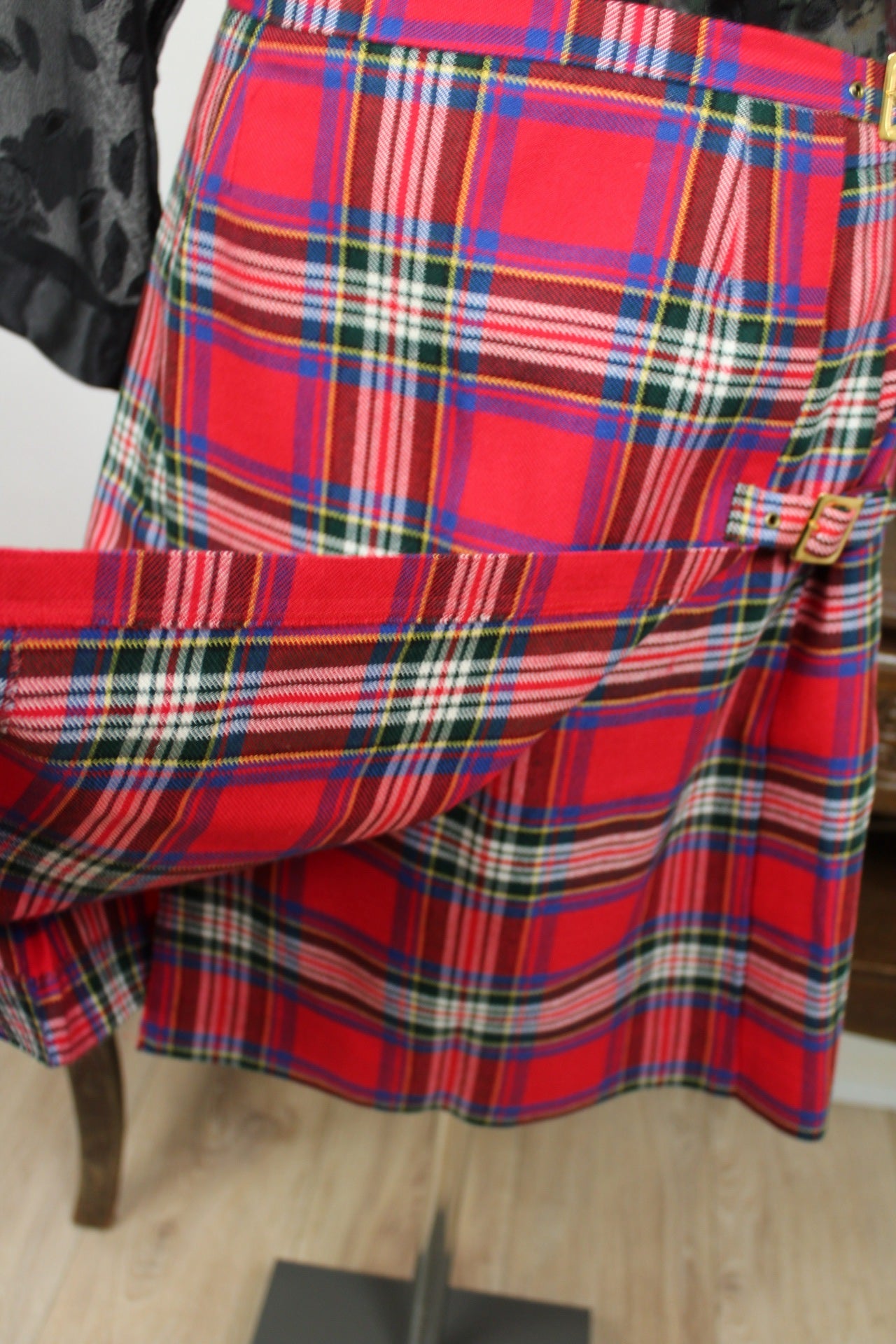 🌸🍒Jupe vintage 70/80's kilt tartan esprit écossais - Taille 38/40🍒🌸