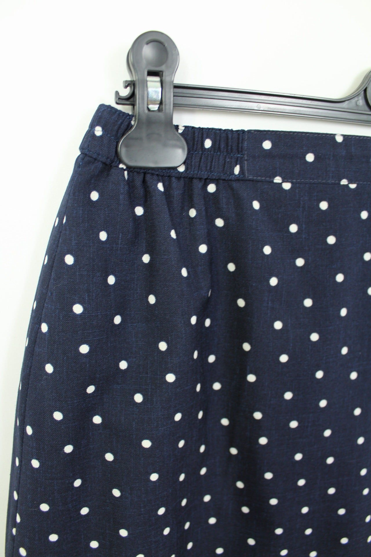 🌸🍒Jupe vintage 80's esprit pin-up rockabilly bleu marine à pois - Taille 38/40🍒🌸