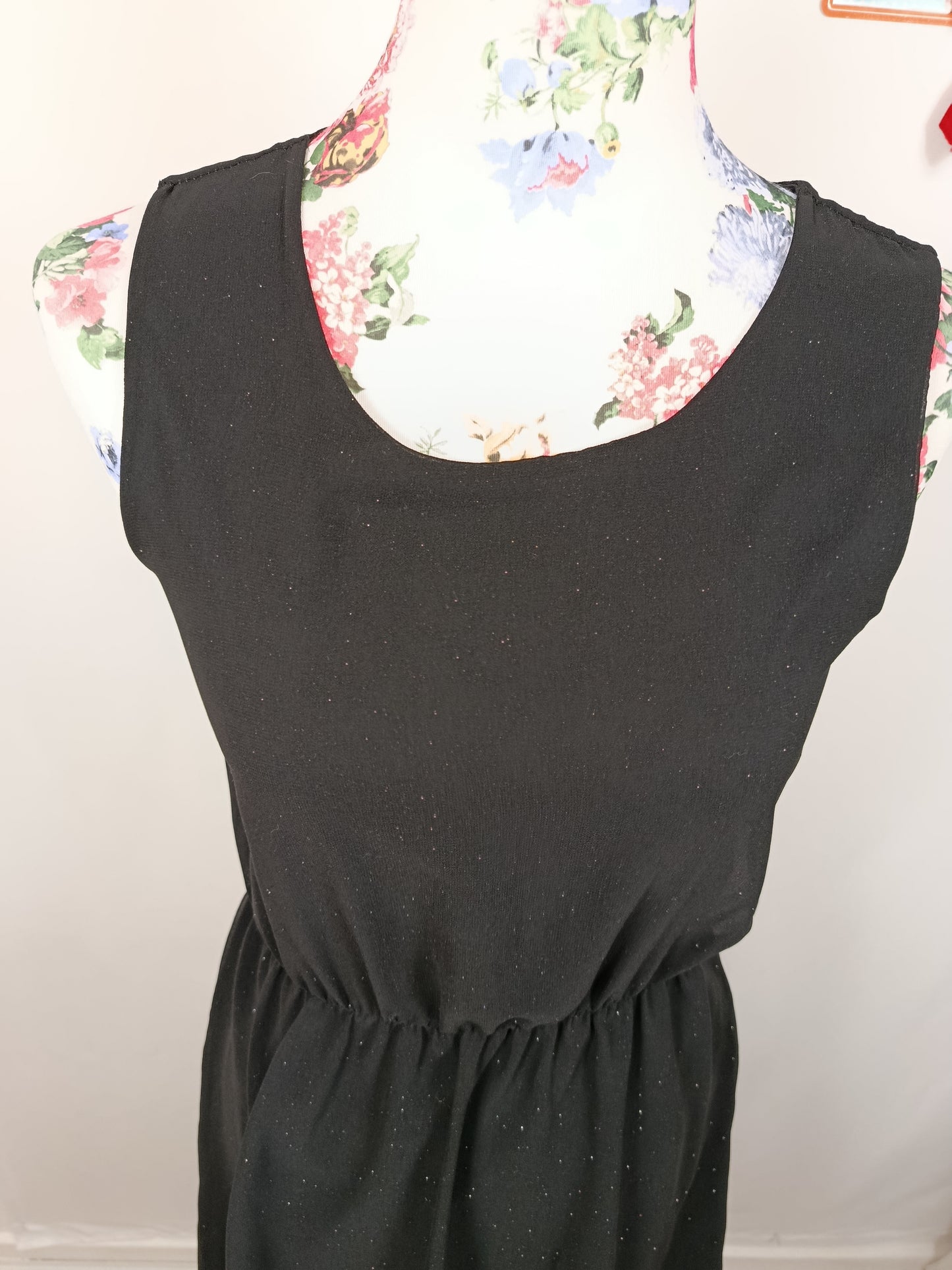 🌸🍒Robe noire patineuse à paillettes années 2000 Y2k - Taille 34/36🍒🌸