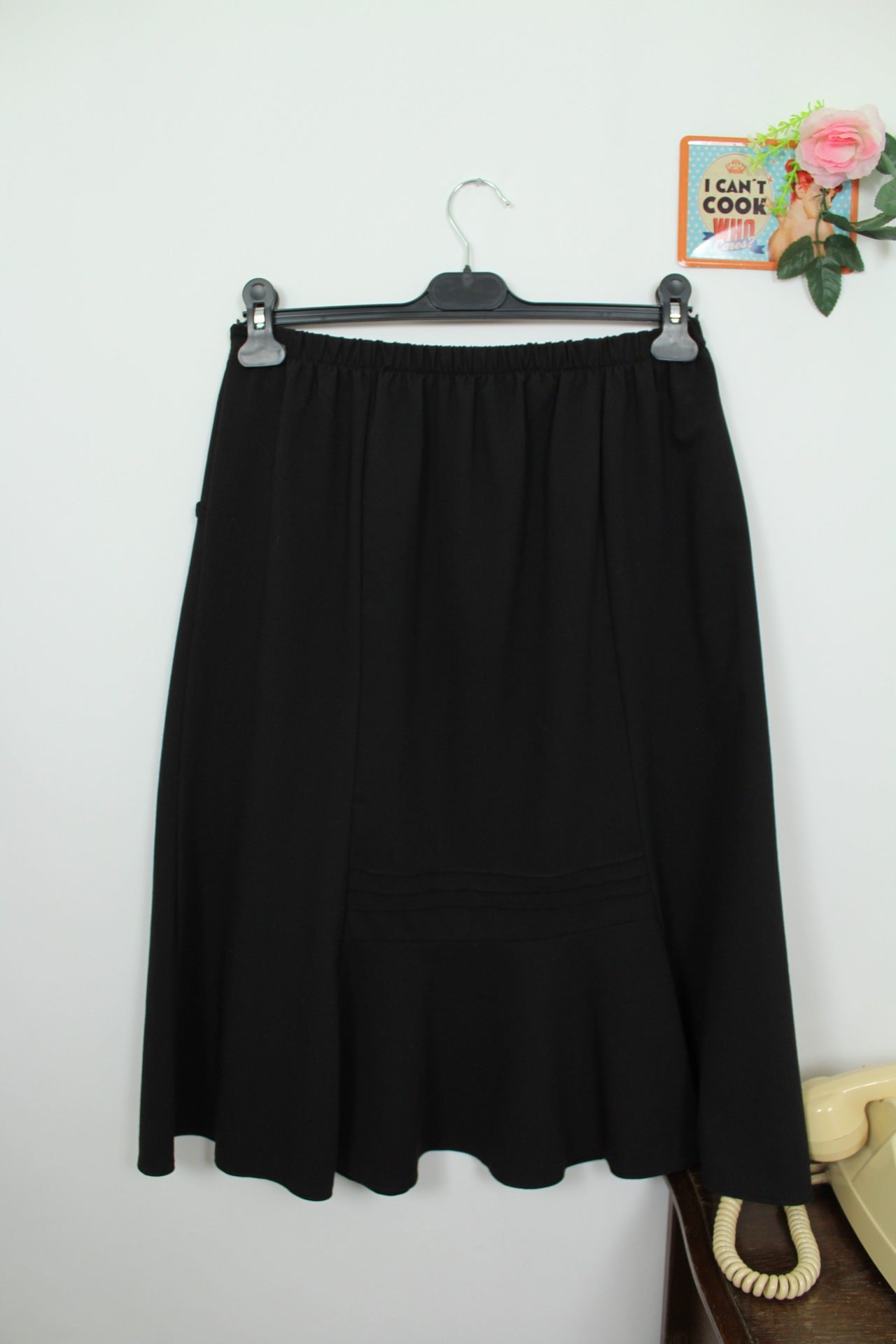 🌸🍒Jupe vintage 90's noire midi - made in France - Taille 36 à 40🍒🌸