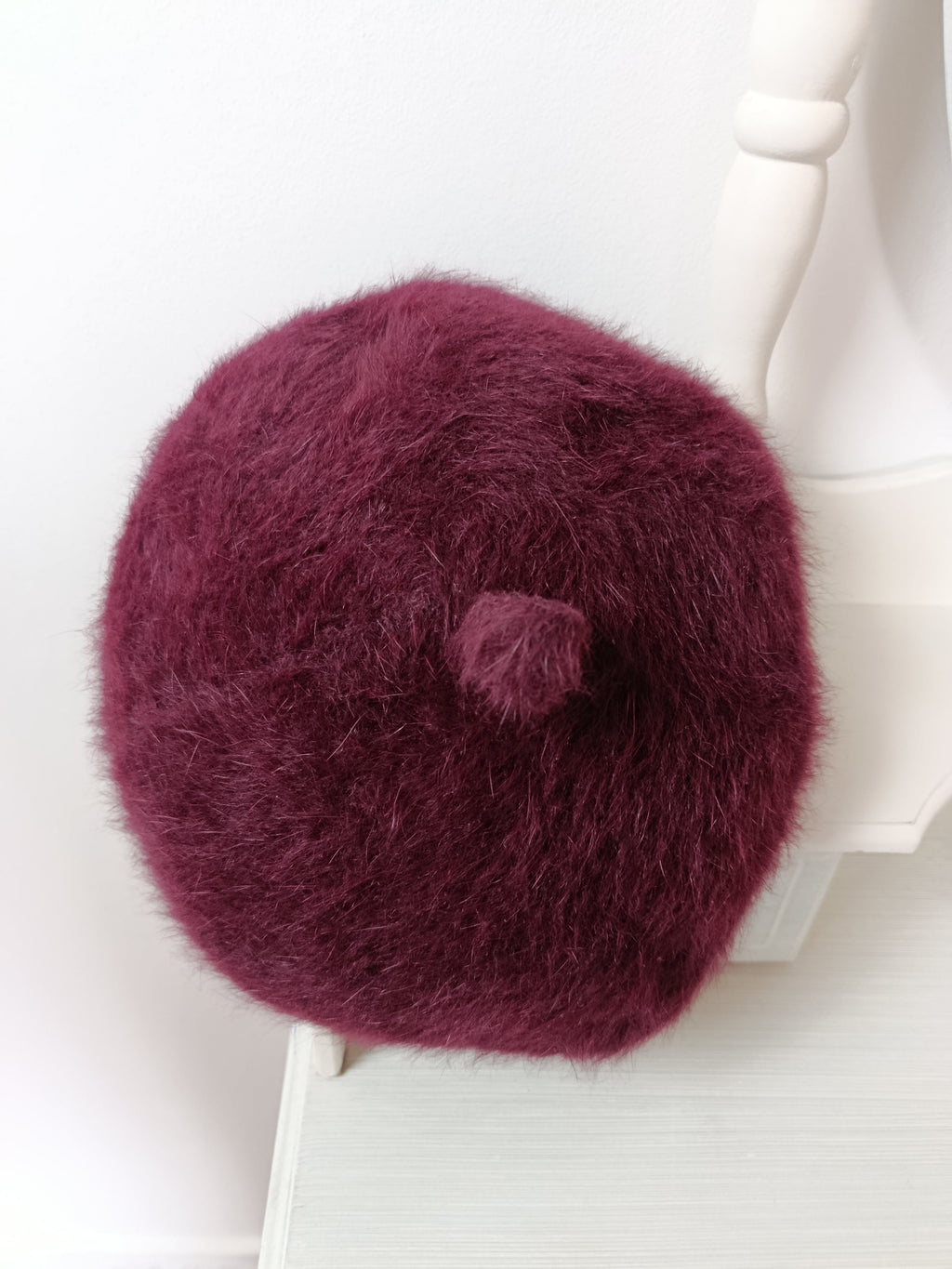 🌸Béret vintage bordeaux angora ultra doux 80/90's🍒