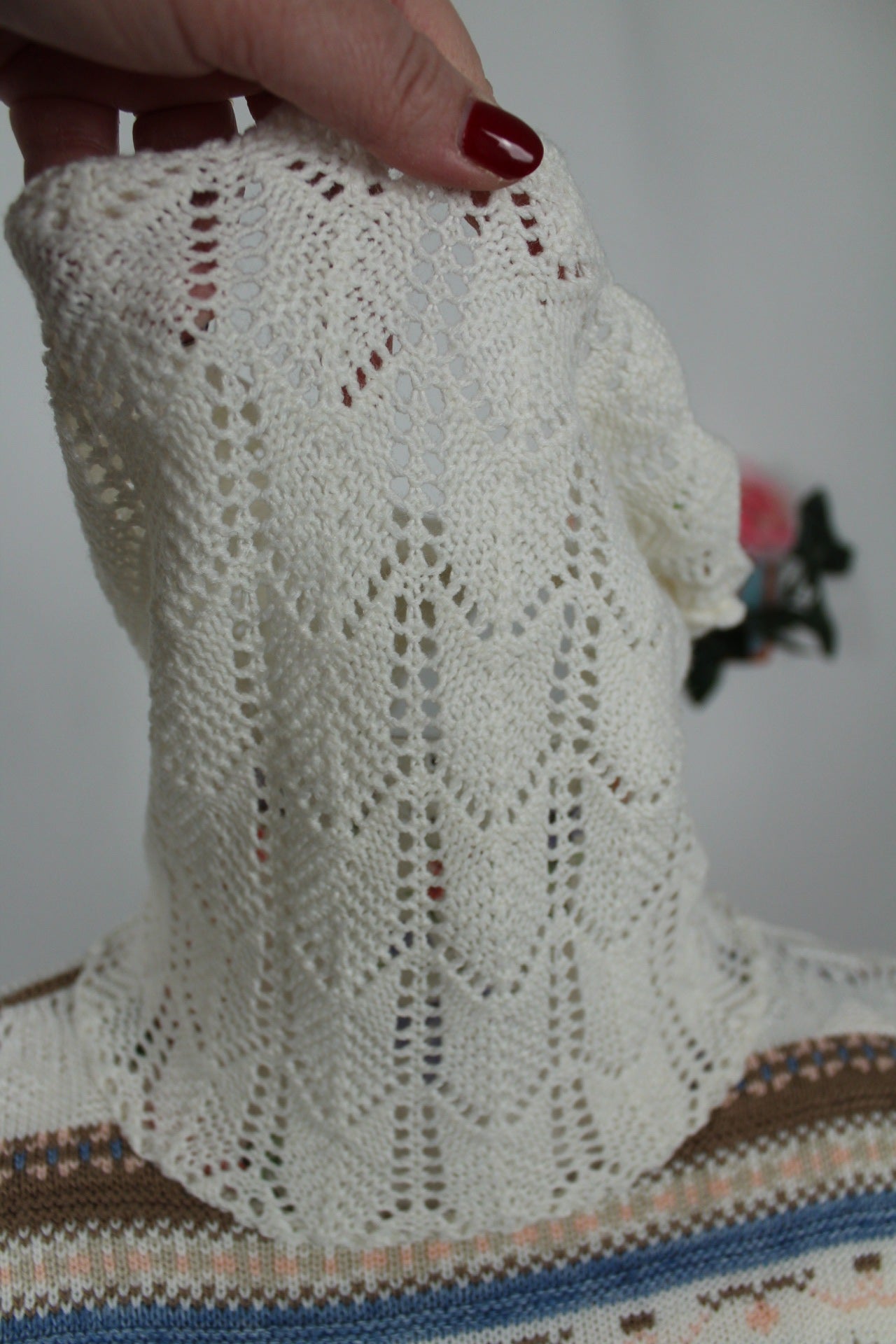 🌸🍒Pull long bohème vintage pimkie 90's - col roulé ajouré - Taille 38🍒🌸
