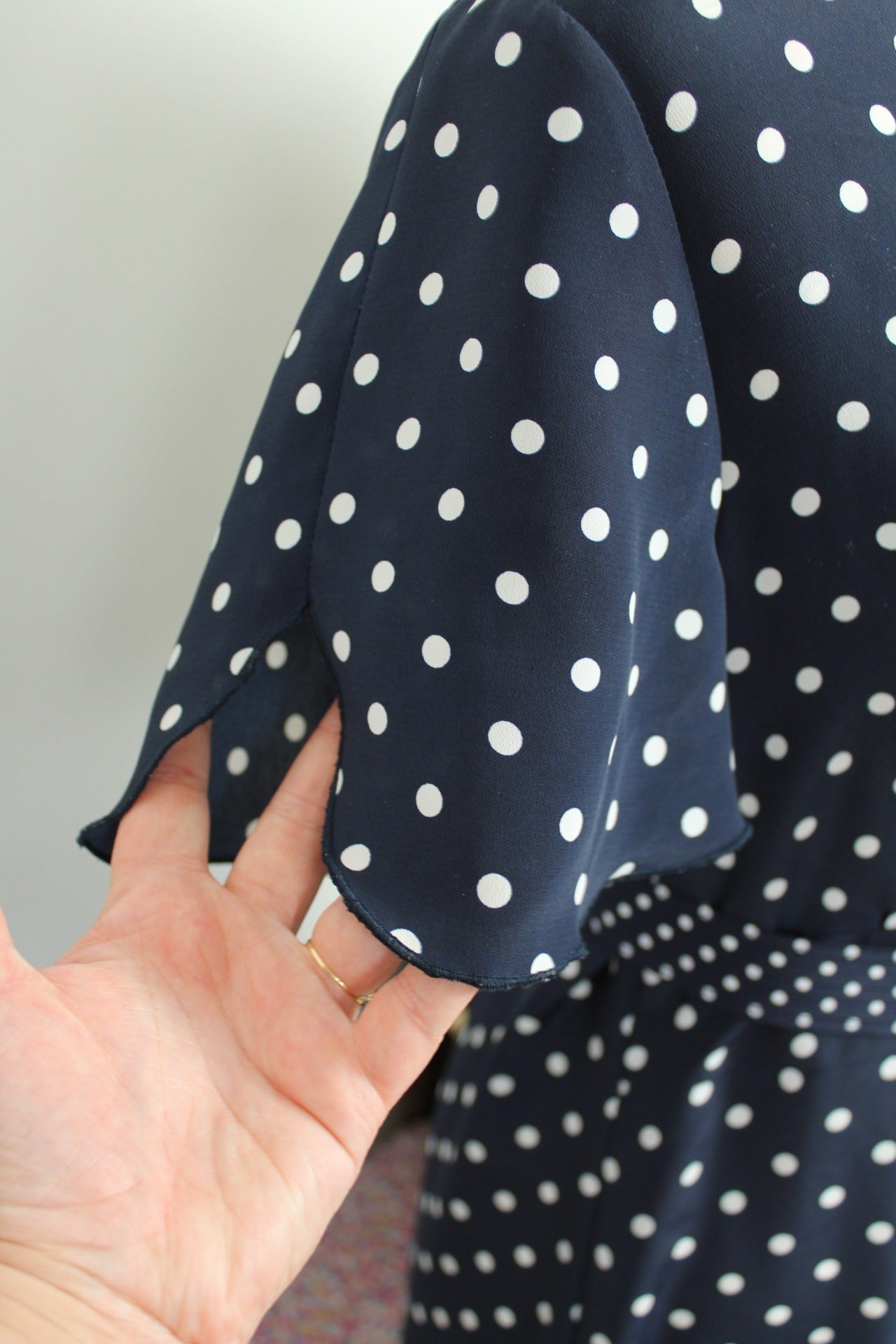 🌸🍒Robe vintage 80/90's marine à pois style pin-up/rockabilly - Taille 40🍒🌸