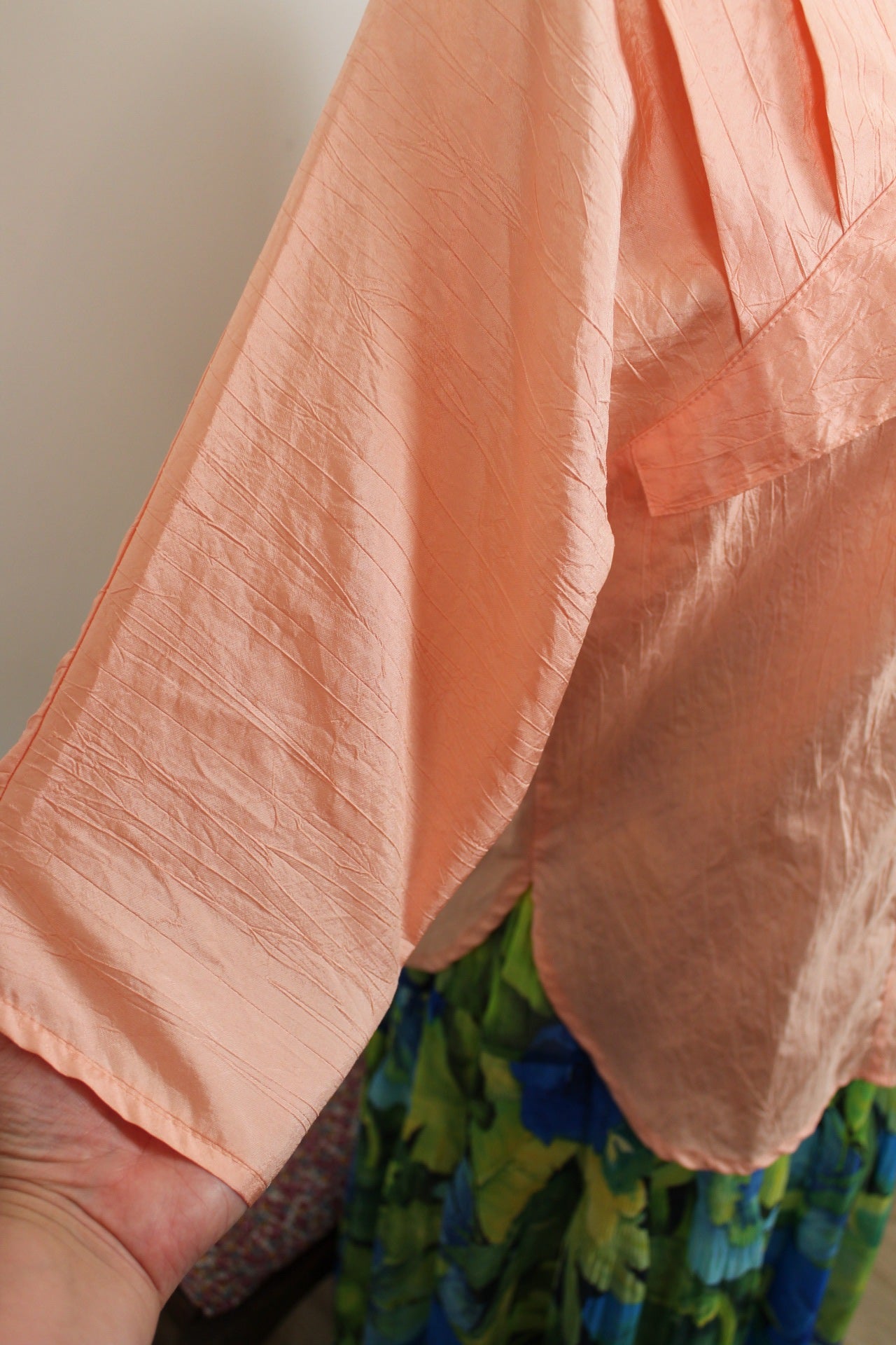 🌸🍒Chemise vintage 80/90's rose pêche - coupe & manches amples - Taille 40/42🍒🌸