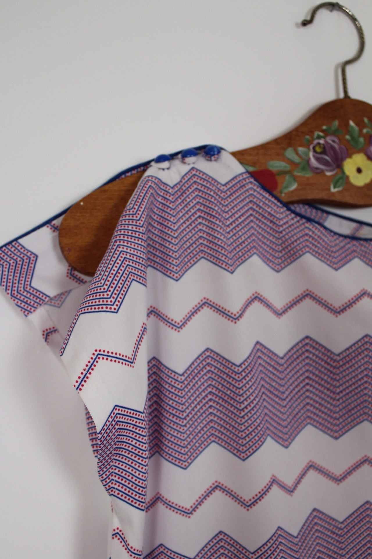 🌸🍒Robe vintage 60/70's manches papillons - zig zag psyché chic à la française - Taille 42/44🍒🌸