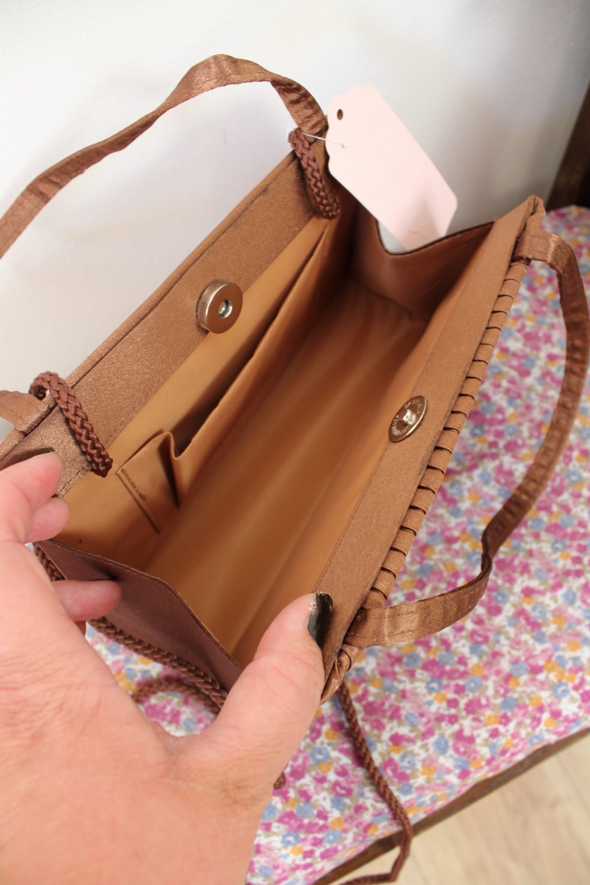 🌸🍒Sac rétro bronze plissé style pin-up chic🍒🌸