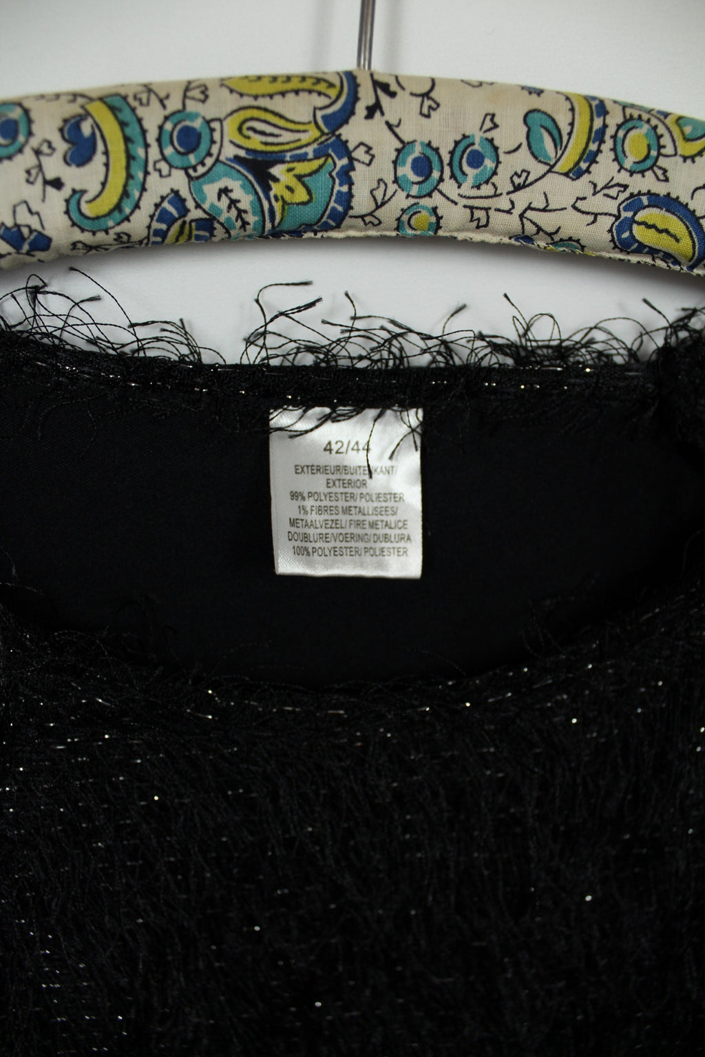 ✨Top noir duveteux pailleté vintage Y2k 2000's pour les fêtes✨