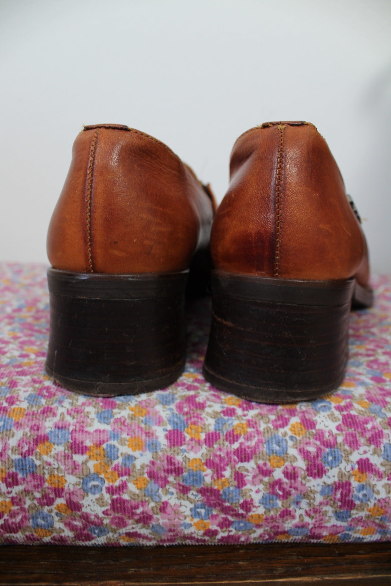 🌸🍒Mocassins Pikolinos à bride - cuir lisse camel - bout carré - pointure 37🍒🌸