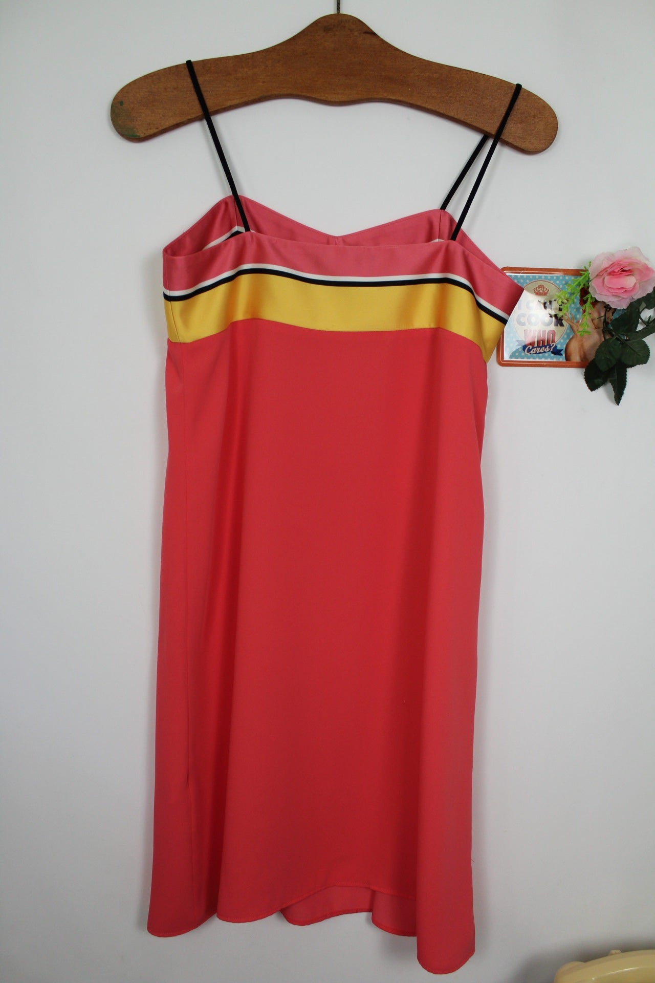 🌸🍒Robe Cop Copine d'été rose orangé pep's & bandes satinées - Taille 34🍒🌸
