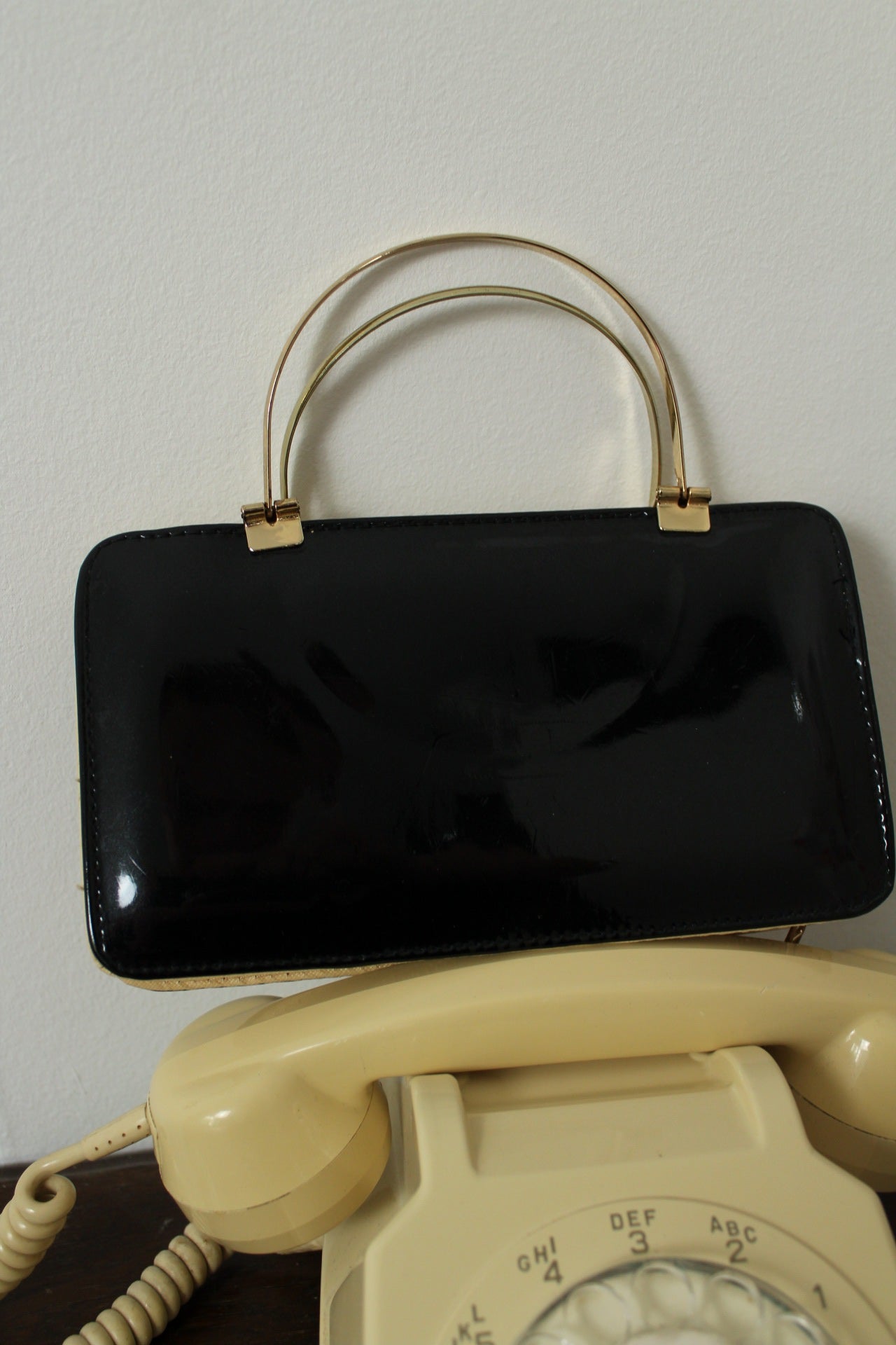 🌸🍒Sac rétro style grand portefeuille à mains esprit 60's🍒🌸