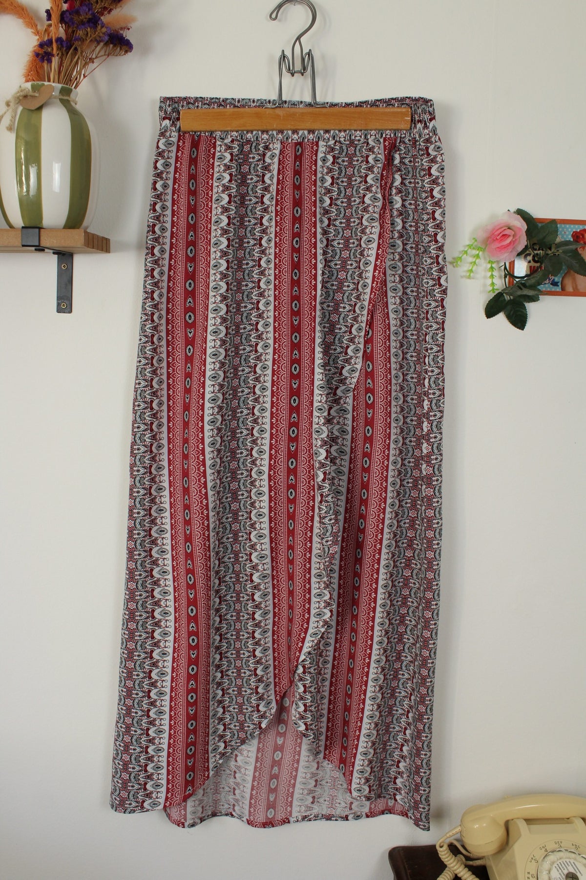 Jupe longue rétro pasiley & motifs bohème années 2000 - Taille 36/38