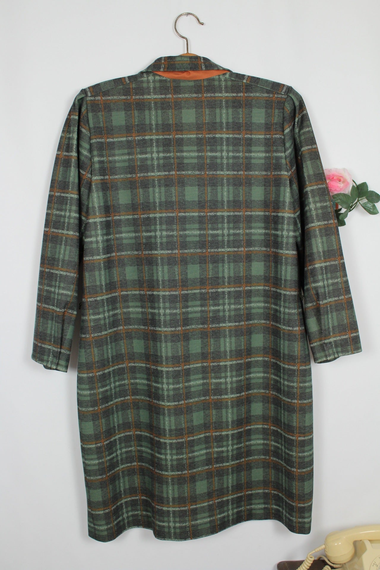 🌸🍒Robe vintage 70/80's Marcelle Griffon à carreaux & col lavallière - Taille 40/42🍒🌸