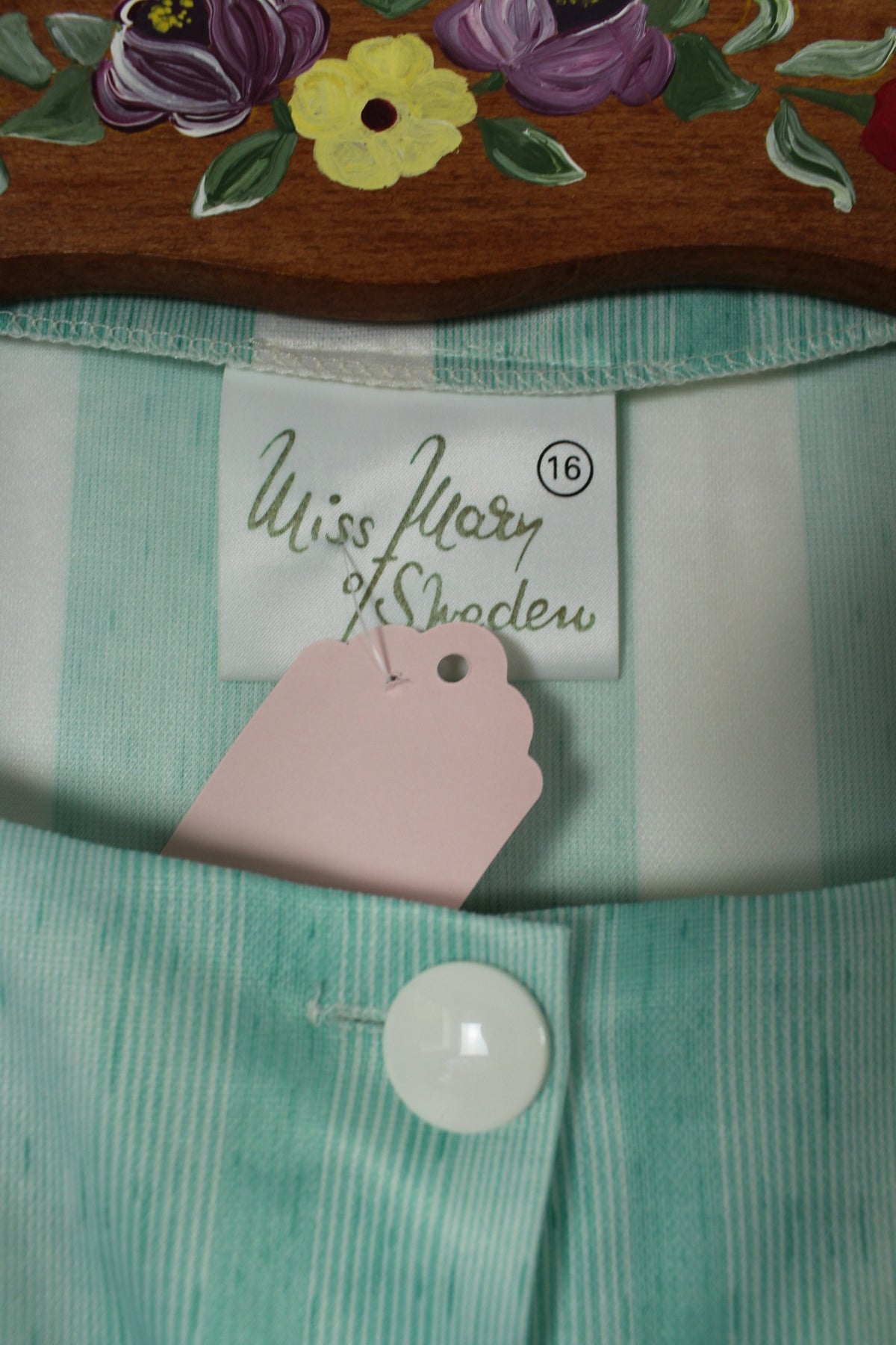 Robe vintage années 90/90 rayée vert menthe - pin-up/rockabilly Taille 40/42