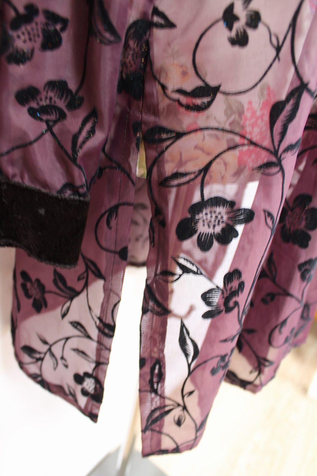 ✨Chemise vintage 90's violette velours & paillettes - élégance mystique✨