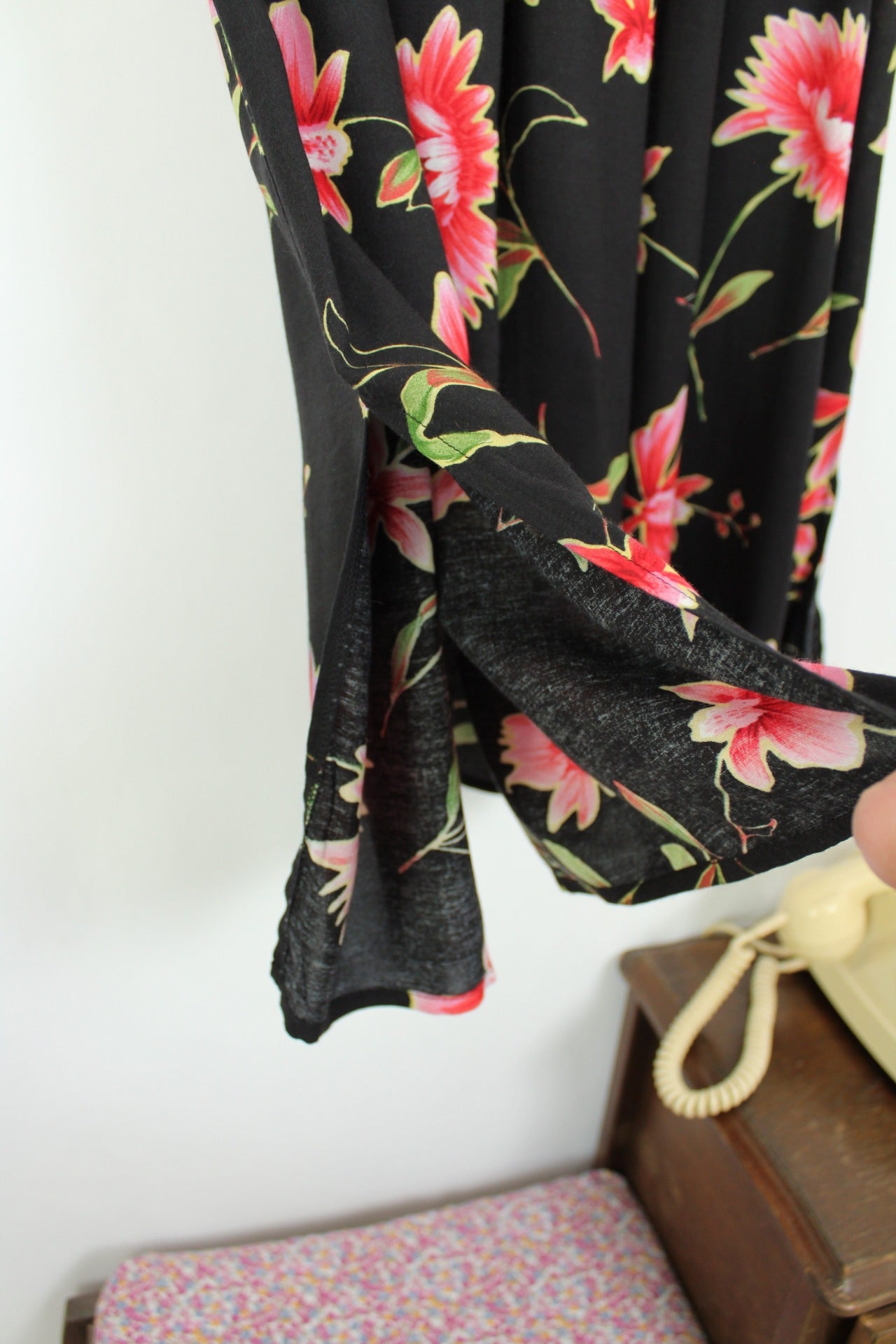 🌸🍒Jupe vintage 90's midi fluide imprimée fleurs des îles - Taille 44/46🍒🌸