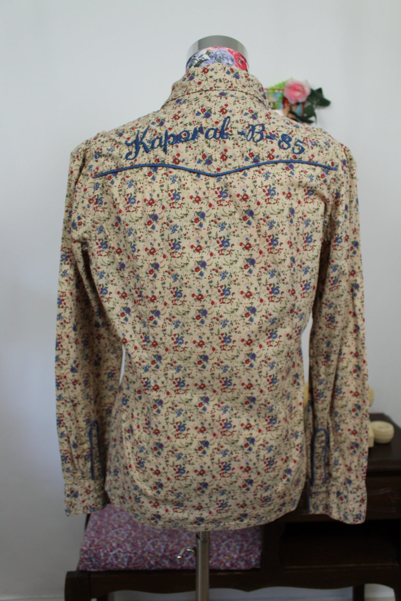 🍒🌸Chemise Kaporal 2000's fleurie - style western chic - 100% coton - Taille 38🌸🍒